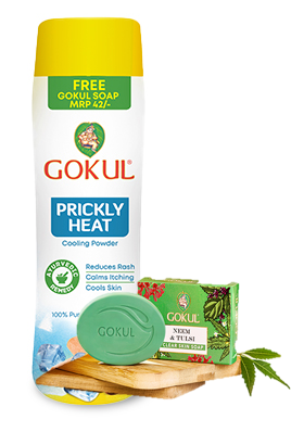 Gokul Prickly Heat Cooling Powder 150g with Neem Soap 75g